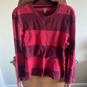 Red and Burgundy Striped long Sleeve